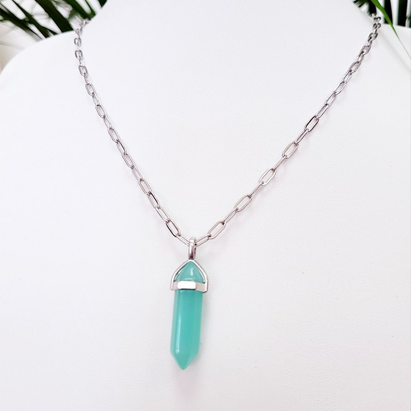 NASZYJNIK AGAT ZIELONY