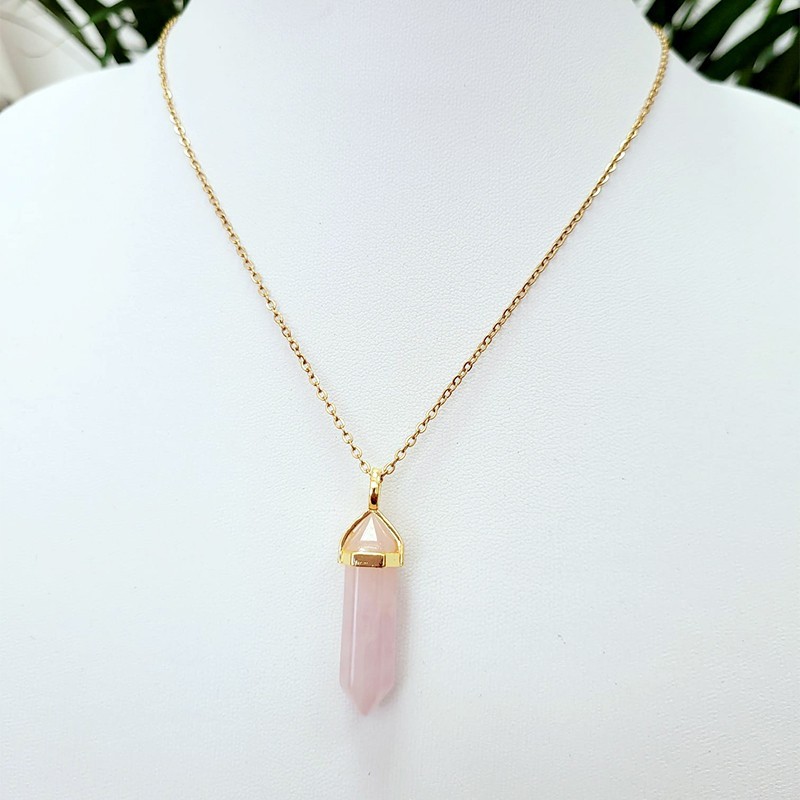 NASZYJNIK KWARC RÓŻOWY