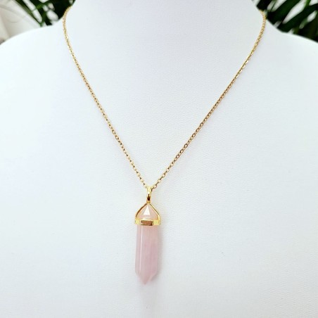 NASZYJNIK KWARC RÓŻOWY