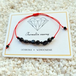 BRANSOLETKA Z CZARNYM TURMALINEM